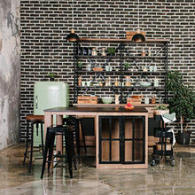 Relaxdays Sgabello da Bar Industrial, Girevole Sedia Rotonda Vintage, Regolabile Altezza fino a 76,5 cm, Nero/Marrone