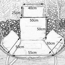 CHHD Sedia a Dondolo da Giardino in Rattan con Sedia a Dondolo in Vimini, Cuscino per Amaca per Interni o Esterni (Colore: Blu Cielo) (Sedia esclusa)