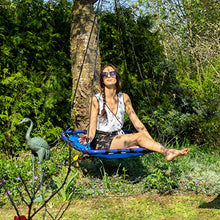 Relaxdays Altalena da Giardino a Nido Quadrata, Blu, 74 x 153 x 98 cm