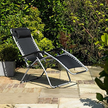 Kingfisher fsgc Gravity Sdraio Reclinabile da Giardino, Colore: Nero