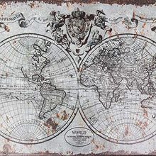 HMF VKO101 Valigia in Legno Vintage | 44 x 32 x 16 cm | Grande | Mappa del Mondo