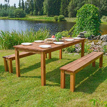 Cesis - set tavolo + 2 panche in legno impregnato set da giardino 8 posti made in italy