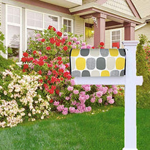 Wonky - Copertura magnetica per cassetta delle lettere con ovali in giallo, design unico, per decorazione giardino, cortile, dimensioni standard, 53 x 45 cm