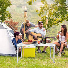 fgf GFRYY Tavolo da Picnic Pieghevole da 47 Pollici Tavolo da Picnic Portatile Regolabile in Altezza in Alluminio con Foro per Ombrellone E Maniglia per Il Trasporto, per Interni, Esterni,