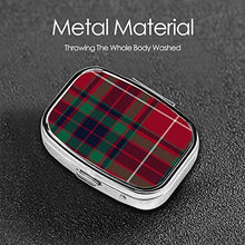 Fraser - Portapillole quadrato per medicine, motivo tartan rosso