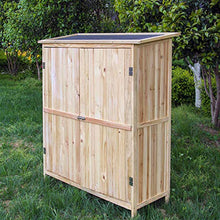 Wiltec Armadio Porta Attrezzi a 2 Ante da Esterno Legno Neutro Ripostiglio da Giardino
