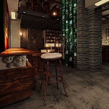 IKAYAA Sgabelli Industrial, Set di 2 Sgabelli da Bar Girevole Anticato con Schienale in Metallo Cornice Sedia da Cucina Pranzo Imbottita capacità 120KG (2 Pezzi)
