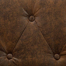 SKM Divano Chesterfield a 2 Posti in Tessuro Scamosciato Marrone