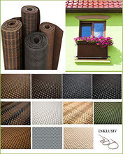 Polyrattan Balkonverkleidung Sichtschutz Balkonsichtschutz anthrazit braun weiß schwarz kupfer grün Meterware Balkonbespannung 17,49€/Quadratmeter (H 110cm, RD18 -hell beige)