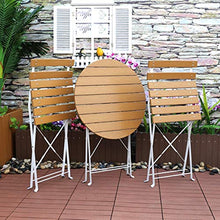 CGBF-Set Bistro Set Tavolo Pieghevole E Sedia 3 Pezzi Giardino Patio Balcone Terrazza Mobili Resistenti alle Intemperie,Marrone