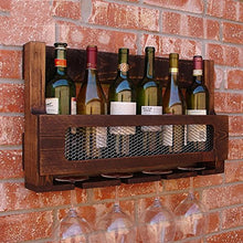 JCSW Portabottiglie da Parete in Legno con Supporto in Vetro, portabottiglie Multifunzione, THV005VHT