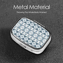 Scatola quadrata per pillole medicinali Aztec Essence Blu Grigio & Bianco Moda Pill Organizer Viaggio Pill Case Dispenser per Vitamine Integratori
