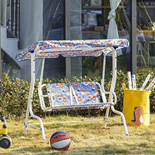 giordano shop Dondolo 2 Posti per Bambini 110x70x110 cm in Metallo e Poliestere Blu