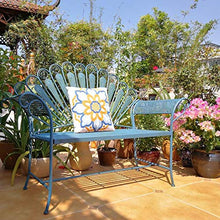 Sedile per Sedia da Giardino in Ferro Battuto Rustico in Metallo in Ferro Battuto per Esterni Design in Piuma di Pavone