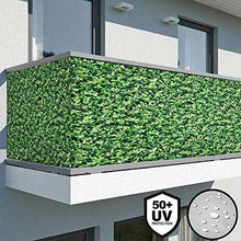 BAKAJI Telo Copertura Frangivista Frangivento per Ringhiera Protezione Balcone Dimensione 600 x 90 cm in Tessuto PVC Aggancio ad Occhielli Corda 24mt Inclusa (Edera)