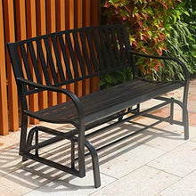 Giardino Doppio Sede in Acciaio ALIANTE BANCO (Color : Black)