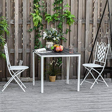 Tavolo Quadrato da Giardino 78x78x74 cm Piano Effetto Legno Grigio Scuro