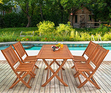 Deuba Set da Pranzo Sydney Light Giardino 4+1 Pezzi Tavolo e sedie Esterno Legno Acacia Certificato FSC terrazzo Balcone