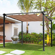 miozzi Pergola da Giardino 3X4m in Alluminio con Telo Scorrevole Nera e Beige