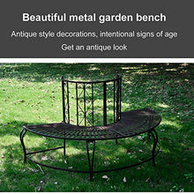 Panche da giardino realizzate con vecchi sedili in metallo, sgabello semicircolare per mobili da giardino in stile antico, sgabello rotondo con sedile in ferro curvo per il tempo libero Panche