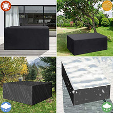 XXYANZI Copertura Tavolo Esterno Impermeabile 220x220x85cm, Quadrato Coperture Esterne Impermeabile Anti Vento Sole Neve per Teli Plastica per Coprire. - Nero