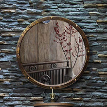 SGSG Specchio da Parete da Appendere Specchio da Bagno Specchio da Bagno Art Round Specchio da Bagno in Ferro battuto Antico Antico