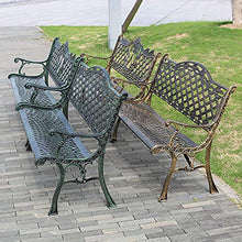 Sedia da giardino per esterni panca in metallo, 3 posti per mobili da esterno da esterno, panchina per terrazza parco con braccioli e schienale in ghisa, utilizzata nel foyer, corridoio