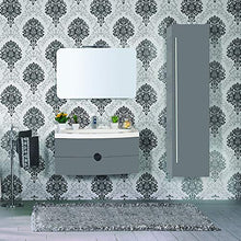 MarinelliGroup Arredo Bagno Mobile sospeso con lavabo Specchio e Colonna cm 90. Tulipano Grigio