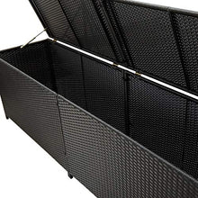 Oushome Baule da Giardino in Polyrattan 200x50x60 cm Nero