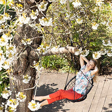 Relaxdays Altalena da Giardino a Rete, per Bambini e Adulti, Regolabile, Ø 120 cm, Portata Max. 150 kg, Nera