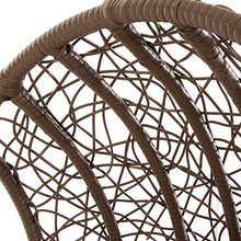 VERDELOOK Poltrona pensile in Rattan con Morbido Cuscino, 105x105 cm Altezza 186 cm, Beige