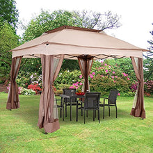 Outsunny Gazebo da Giardino con Zanzariera Impermeabile Richiudibile Telo in Tessuto di Poliestere 325×325cm