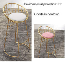 Olz Sgabello da Bar con Schienale, Retro Creativa Pagina Morbida Flanella sede Sgabello e Metallo Leg Bar Sedia, Ferro battuto Bar Cafe seggiolone,C White + Black,75cm