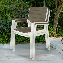 Keter Harmony - Set di 2 sedie impilabili per interni ed esterni, per sala da pranzo e intrattenimento, 2 pezzi, cappuccino e bianco