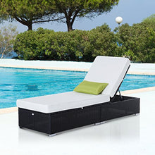 Outsunny Lettino Prendisole Sdraio di Lusso da Giardino PE Rattan e Alluminio Sedia Lounge