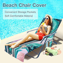 Sdfsa - Coprisedia da spiaggia per chaise longue con tasche laterali per piscina, sdraio, prendisole, vacanza