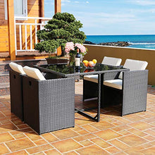 Set di Mobili da Giardino per Esterni, 5 Pezzi per Giardino Domestico da Giardino per Tutte Le Stagioni Sedia di Vimini Set di Conversazioni Mobili in Rattan Combinati