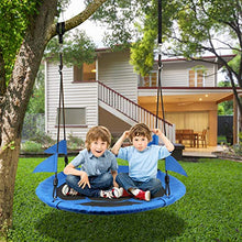 Leogreen Altalena da Giardino Altalena Nido per Bambini e Adulti con Cinghie Sospese Set Diametro da 100cm capacità di carico Massimo 300kg Nero Blu