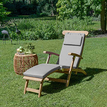 Beautissu Cuscino per Sedia a Sdraio LoftLux DC 175x45x5cm - Cuscino Imbottito sfoderabile per sedie e poltrone da Giardino - Cuscino da Giardino o da Mare - Cuscino per Sdraio da Esterni - Grigio
