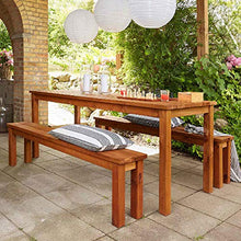 Cesis - set tavolo + 2 panche in legno impregnato set da giardino 8 posti made in italy