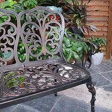 Panchina da giardino da giardino Panche lounge terrazza, Sedili in metallo pressofuso a 2 posti nel cortile, Sedia da veranda resistente alle intemperie 500 libbre per mobili da esterno