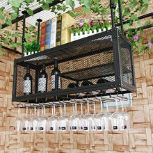 Leifeng Tower Classico Wine Rack Ferro Battuto Manufacturing Hanging Wine Rack Calice di Vino Rack creativi DoubleLayer Ornamenti Rack, Nero (Color : Black)