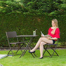 Relaxdays Sedia per Giardino Pieghevole in Ottica Rattan Modello Bastian, Nero, 2 Pezzi
