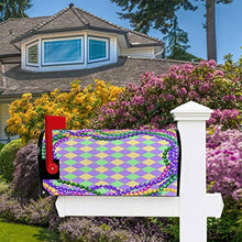Mardi Gras - Perline a zig-zag per cassetta delle lettere colorate con motivo a rombo e lettere di grandi dimensioni, dimensioni 64,8 x 53,3 cm