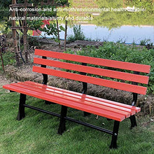Panchina da parco in plastica sedile da esterno, panchina da giardino per il tempo libero in ferro battuto a 3 posti, sgabello da portico anticorrosivo in legno di plastica con braccioli e schienale