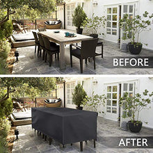 XXYANZI Copertura Tavolo Esterno Impermeabile 220x220x85cm, Quadrato Coperture Esterne Impermeabile Anti Vento Sole Neve per Teli Plastica per Coprire. - Nero