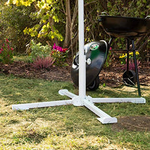 Relaxdays Base per Ombrellone, per Aste da 35 mm, Piede a Croce, Pieghevole, Funzione a Scatto, Stabile, Bianco