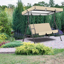 Altalena Sedia Impermeabile Top Copertura Giardino Amaca Tenda (Beige 2 Posti)