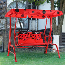 COSTWAY Altalena per Bambini, Altalena Dondolo per Giardino con Tetto Apribile e 2 Posti, Blu