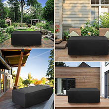 XXYANZI Copertura Tavolo Esterno Impermeabile 220x220x85cm, Quadrato Coperture Esterne Impermeabile Anti Vento Sole Neve per Teli Plastica per Coprire. - Nero